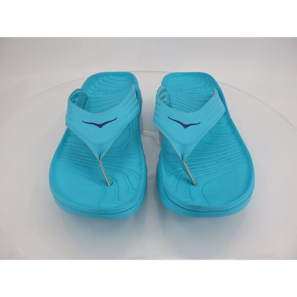 Hoka One One Ora Recovery Slide Mens 12 Blue Rubber Wedge Comfort Thong - Picture 3 of 11